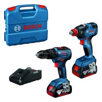Bosch GSB 18V-55 Combi & GDX 18V-200 Impact Driver/Wrench Brushless Twin Pack 2 x 5.0Ah batteries, charger & Case £289.95